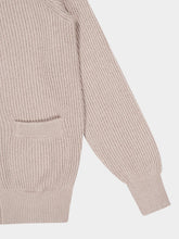 Brunello Cucinelli Beige Cotton Rib Knit Cardigan