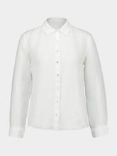 120% Lino White Linen Long-Sleeve Shirt
