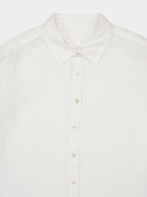 120% Lino White Linen Long-Sleeve Shirt