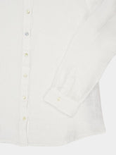 120% Lino White Linen Long-Sleeve Shirt