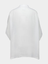 120% Lino White Short Sleeve Linen Shirt