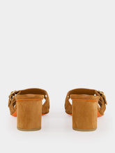 Santoni Light Brown Suede Low-Heel Didi Sandals