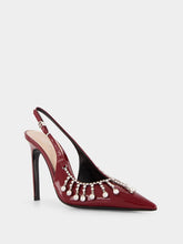 Gucci Burgundy Pumps with Crystal Chain