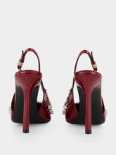 Gucci Burgundy Pumps with Crystal Chain