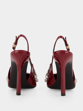 Gucci Burgundy Pumps with Crystal Chain