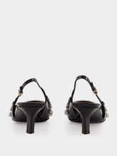 Gucci Black Patent Leather Pumps with Crystal Chain