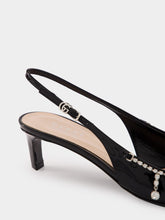 Gucci Black Patent Leather Pumps with Crystal Chain