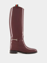 Gucci Burgundy Slim Horsebit Leather Boots