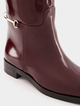 Gucci Burgundy Slim Horsebit Leather Boots