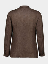 Boglioli Brown Checked Linen Blazer