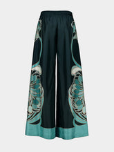 La DoubleJ Dark Green Placée Silk Palazzo Pants