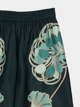 La DoubleJ Dark Green Placée Silk Palazzo Pants