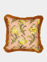 La DoubleJ Nymph Bloom Small Outdoor Cushion with Fringes