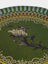 La DoubleJ Nymph Bloom Printed Round Wooden Tray Large