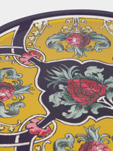 La DoubleJ Riviera Giallo Printed Round Wooden Tray Large