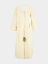 La DoubleJ Prometheus Ivory Embroidered Cotton Midi Dress