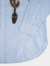 La DoubleJ Peony Placée Embroidered Cotton Boyfriend Shirt