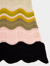La DoubleJ Green and Pink Cotton Knit Chevron Mini Dress