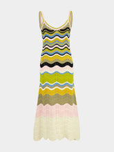 La DoubleJ Green and Pink Cotton Knit Chevron Sundress
