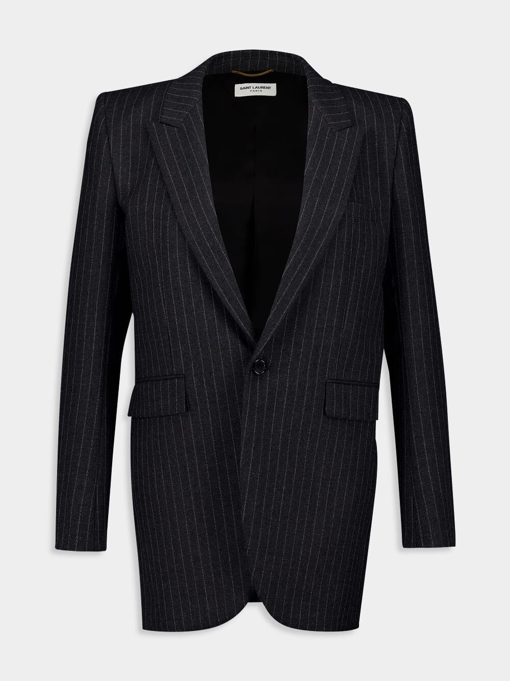 Striped Anthracite Wool Blazer