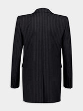 Saint Laurent Striped Anthracite Wool Blazer