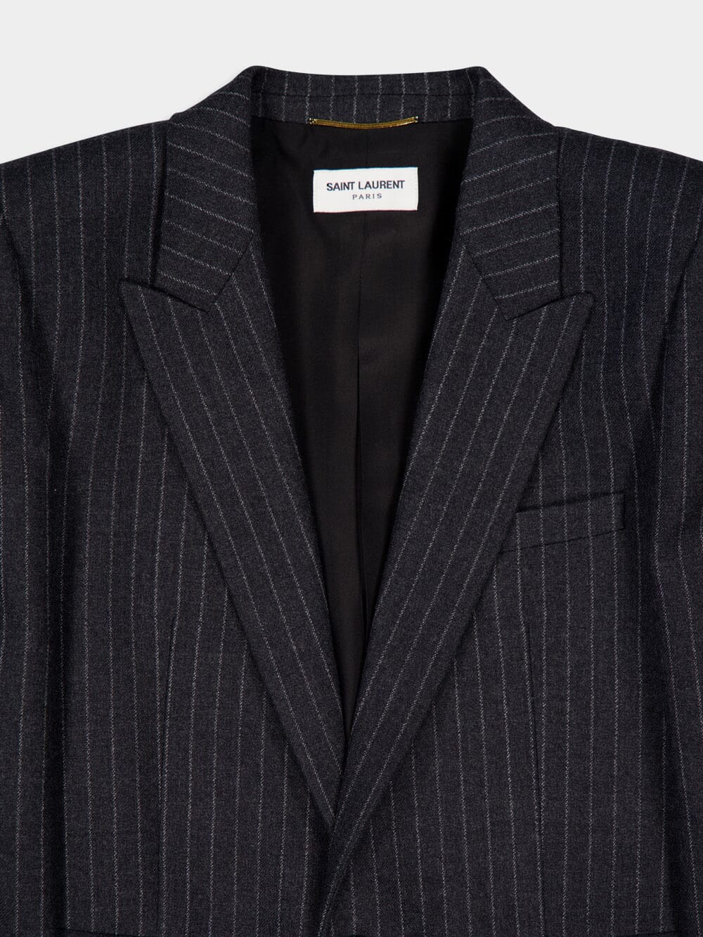 Striped Anthracite Wool Blazer