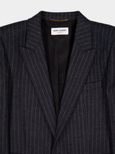 Saint Laurent Striped Anthracite Wool Blazer