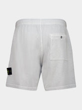 Stone Island Pearl Grey Malfilé Fleece Old Effect Shorts