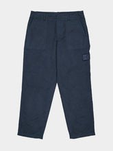 Stone Island Slate Blue Cotton Linen Ghost Fatigue Trousers
