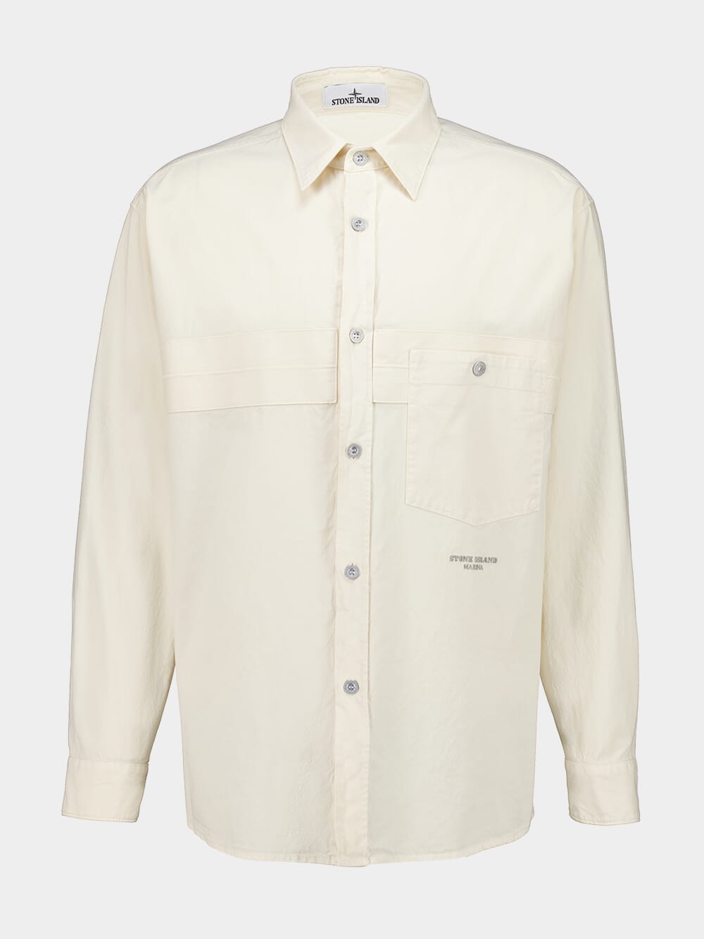 Stone Island Ivory Cotton Marina Comfort-Fit Shirt | Fashion Clinic