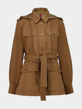 Moncler Camel Beige Centaurea Hooded Gabardine Field Jacket