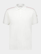 Moncler White Tricolor-Trimmed Cotton Piquet Polo Shirt