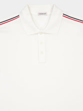 Moncler White Tricolor-Trimmed Cotton Piquet Polo Shirt