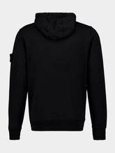 Stone Island Black Organic Cotton Fleece Hooded Sweatshirt