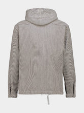 Stone Island Navy Blue Marina Striped Cotton Hooded Jacket