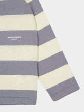 Stone Island Grey and Ivory Marina Striped Cotton Jumper