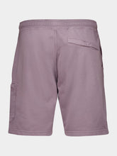 Stone Island Purple Gray Cotton Fleece Jogger Shorts