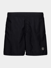 Stone Island Black Brushed Nylon Swim Trunks