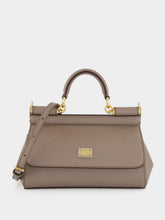 Dolce & Gabbana Light Mud Sicily Mini Leather Handbag