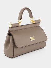 Dolce & Gabbana Light Mud Sicily Mini Leather Handbag