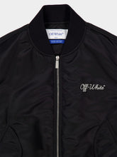 Off-White Black Script Varsity Nylon Bomber Jacket