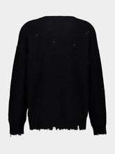 MM6 Maison Margiela Black Distressed Cotton Knit Sweater
