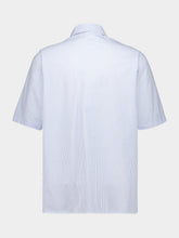 MM6 Maison Margiela Light Blue Striped Cotton Short Sleeve Shirt