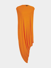 Tom Ford Orange Fluorescent Jersey Asymmetric Sleeveless Dress