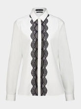 Tom Ford White and Black Lace-Detail Shirt
