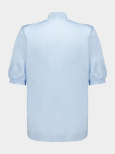 Prada Sky Blue Cotton Mock Neck Sweater