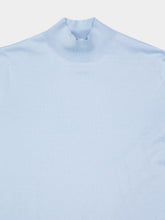 Prada Sky Blue Cotton Mock Neck Sweater