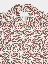 Prada Tan and White Printed Cotton Bowling Shirt