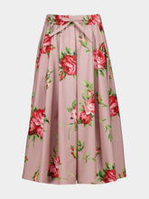 Dolce & Gabbana Rose Bouquet Print Pleated Midi Skirt