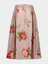 Dolce & Gabbana Rose Bouquet Print Pleated Midi Skirt